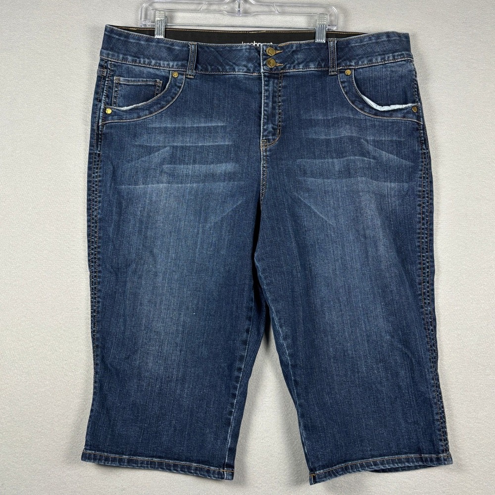 Lane Bryant T3 Tummy Trimming Capri Jeans Dark Wash Size 22 Blue